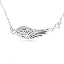 Strieborný náhrdelník 925, prívesok - anjelské krídlo s gravírovaním