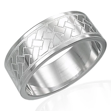 Prsteň z chirurgickej ocele - Keltský pletený vzor - Veľkosť: 65 mm