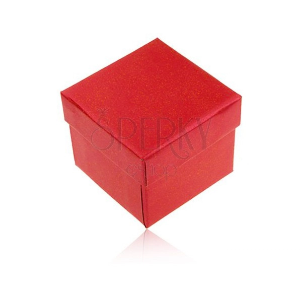 Darčeková krabička na prsteň a náušnice, červená farba s perleťovým leskom