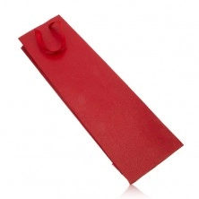 Červená podlhovastá taška na darček, lesklé červené stužky