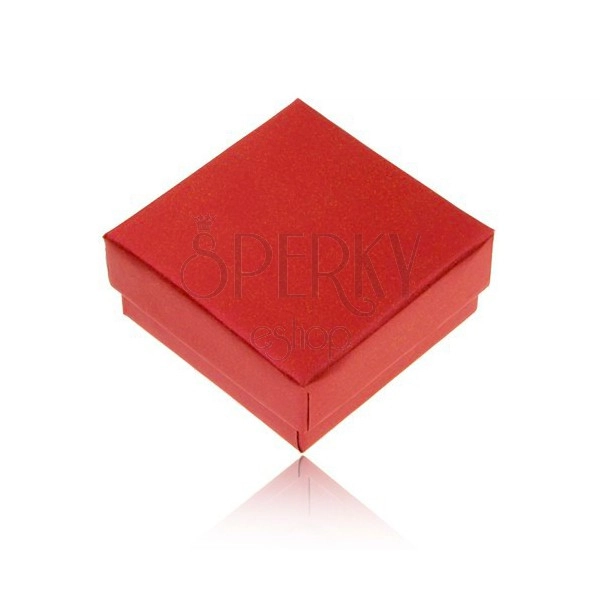 Darčeková krabička na prsteň a náušnice, perleťová červená farba