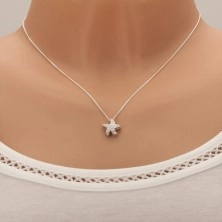 Strieborný náhrdelník 925, morská hviezdica zdobená malými okrúhlymi zirkónmi