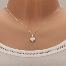 Trblietavý strieborný náhrdelník 925, plné rovnomerné srdiečko, nastaviteľný