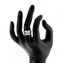 Zásnubný strieborný 925 prsteň s masívnym štvorcovým zirkónom