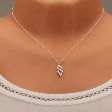 Strieborný 925 náhrdelník, tri číre zirkónové vlnky, nastaviteľná dĺžka