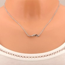 Strieborný 925 náhrdelník, zvlnená línia, číry zirkónový pás