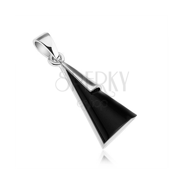 Prívesok - striebro 925, trojuholník s imitáciou čierneho onyxu
