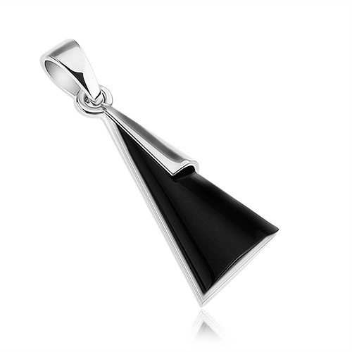 Prívesok - striebro 925, trojuholník s imitáciou čierneho onyxu
