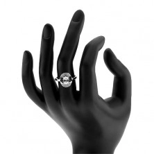 Zásnubný prsteň, striebro 925, číry zirkón - motýlik, zdvojený lem