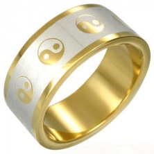 Prsteň Yin-Yang zlatej farby