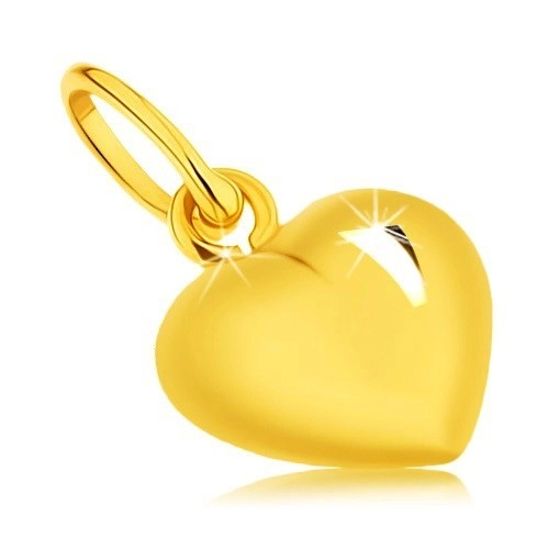 E-shop Šperky Eshop - Prívesok v žltom 9K zlate - vypuklé srdce, zrkadlový lesk, obojstranný S2GG46.01