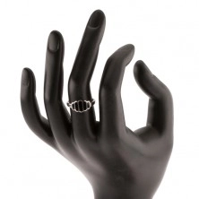 Strieborný 925 prsteň, hladké čierne ovály, hladké ramená, vysoký lesk