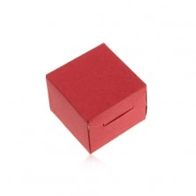 Červená darčeková krabička z papiera na prsteň a náušnice, šikmé zárezy