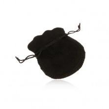 Čierne zamatové vrecúško na darček, čierne šnúrky na zaviazanie