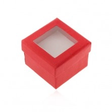 Papierová krabička na prsteň alebo náušnice, priehľadná vrchná časť