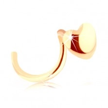 Piercing do nosa zo žltého 14K zlata - malé lesklé srdiečko