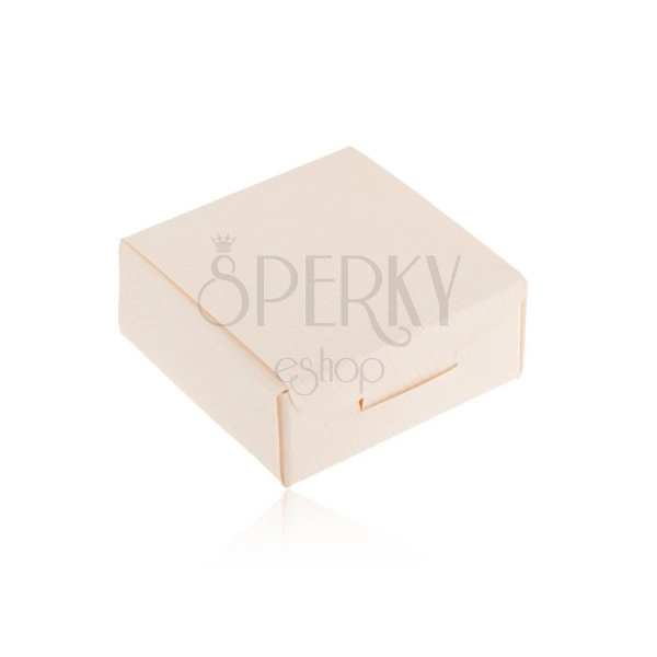 Papierová krabička na darček - prsteň, prívesok alebo náušnice, krémová farba