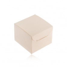 Krémová darčeková krabička na prsteň, náušnice alebo prívesok, šikmé zárezy