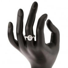 Zásnubný prsteň, striebro 925, dvojitý lem, okrúhly číry zirkón