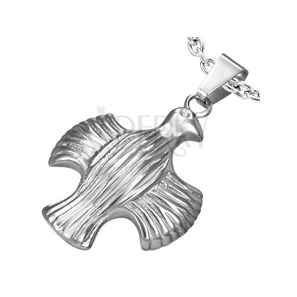 Prívesok z ocele - orol s roztiahnutými krídlami