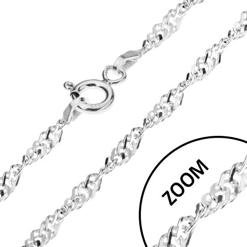 E-shop Šperky Eshop - Špirálovito zatočená strieborná retiazka 925, ploché očká, šírka 2,4 mm, dĺžka 455 mm G05.23