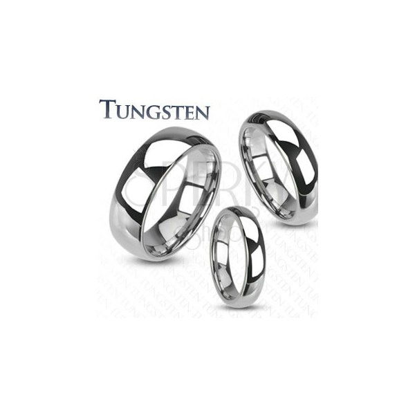 Tungstenový prsteň - hladká lesklá obrúčka striebornej farby, 8 mm