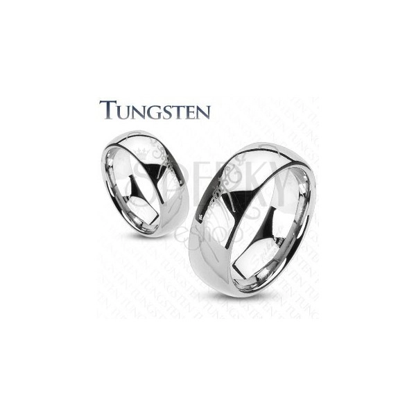 Tungstenová obrúčka striebornej farby, motív Pána prsteňov, 6 mm
