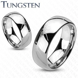 Tungstenový prsteň - obrúčka, hladký lesklý povrch, motív Pána prsteňov, 8 mm - Veľkosť: 54 mm