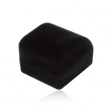 Zamatová krabička na prsteň, prívesok alebo náušnice, čierna farba