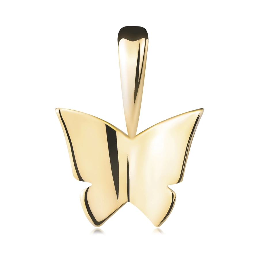 E-shop Šperky Eshop - Ligotavý prívesok zo žltého 14K zlata - malý zrkadlovolesklý motýlik GG123.03