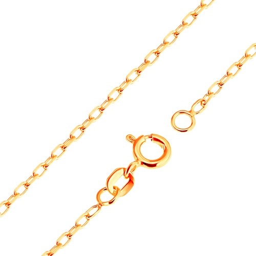 E-shop Šperky Eshop - Retiazka v žltom 9K zlate - hladké oválne očká, vzor Rolo, 500 mm S3GG171.06