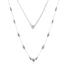 Strieborný 925 náhrdelník, väčšie guličky so zárezmi a menšie hladké