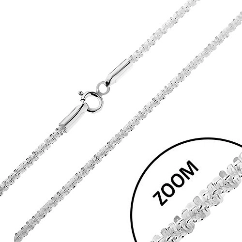 E-shop Šperky Eshop - Ligotavá strieborná 925 retiazka - husto spájané očká do špirály, šírka 2 mm, dĺžka 460 mm AC18.13