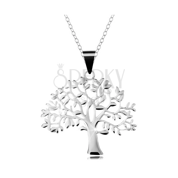 Strieborný 925 náhrdelník, retiazka a prívesok - veľký košatý strom života