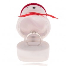 Darčeková krabička na prsteň, snehuliak s červenou čiapkou
