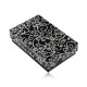 Darčeková krabička na set alebo náhrdelník - čierna s bielou potlačou ornamentov