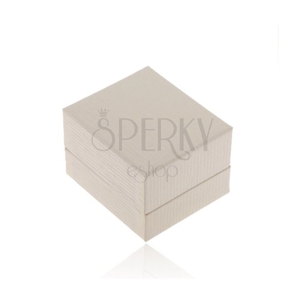 Smotanovo biela darčeková krabička na náušnice - ryhovaný povrch