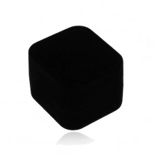 Darčeková krabička na prsteň alebo náušnice, hranatý tvar, čierny odtieň