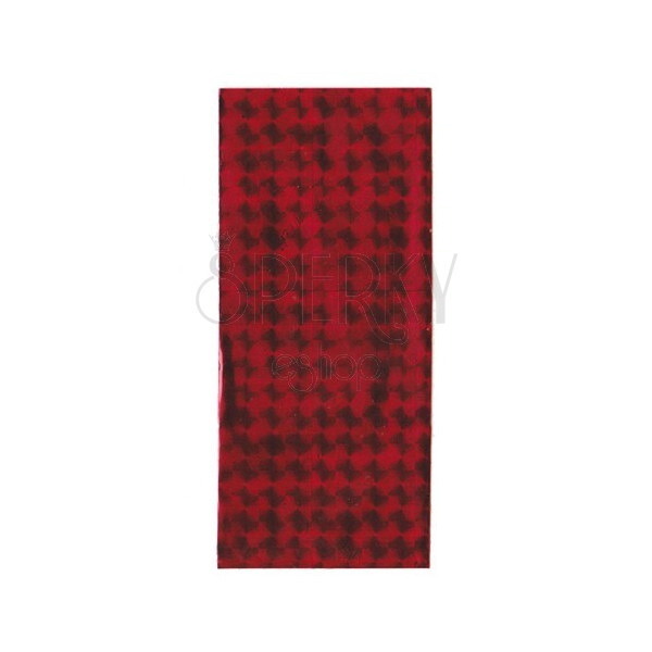 Červený celofánový darčekový sáčok s lesklými štvorčekmi