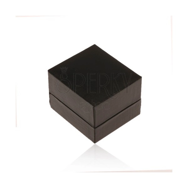 Krabička na prsteň alebo náušnice, lesklý koženkový povrch čiernej farby