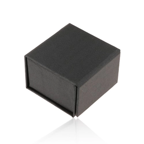 E-shop Šperky Eshop - Čierna krabička na prsteň alebo náušnice, perleťový lesk, magnetické zatváranie Y55.15