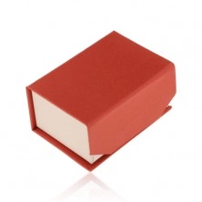 Červeno-béžová krabička na prsteň alebo náušnice, magnetické zatváranie