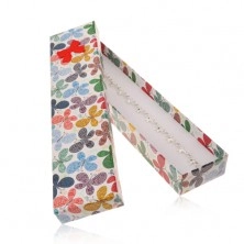 Darčeková krabička na retiazku alebo náramok, farebné motýle s ornamentami
