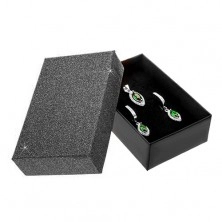 Čierna darčeková krabička na set alebo náhrdelník - trblietavý povrch
