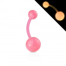 Bioflex piercing do pupka - guličky s malými bublinkami, svietiaci v tme