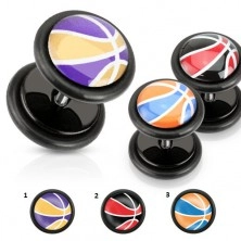 Akrylový falošný plug, farebná basketbalová lopta, čierne gumičky