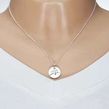 Nastaviteľný náhrdelník, striebro 925, retiazka a okrúhla známka - znamenie VODNÁR