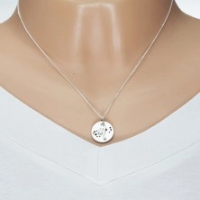 Strieborný náhrdelník 925, retiazka a okrúhly prívesok - znamenie ŠKORPIÓN