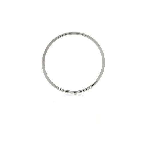 Piercing z bieleho 9K zlata - lesklý tenký krúžok, hladký povrch - Hrúbka x priemer: 1 mm x 6 mm