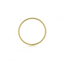 Zlatý 375 piercing - lesklý tenký krúžok, hladký povrch, žlté zlato